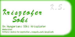 krisztofer soki business card